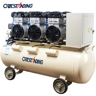 空压机3X1100W 100L无油静音压缩机铜线电机喷漆气泵木工