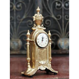 钟表客厅时钟摆件大号坐钟复古仿铜金色座钟美 7L8K欧式 折扣价