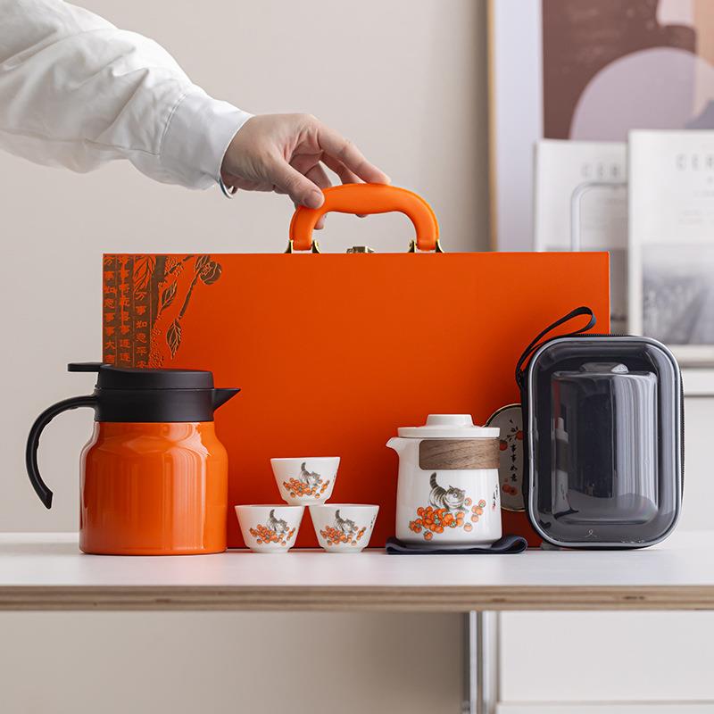 茶具礼品好事美满茶具套装商务礼品陶瓷茶杯礼盒装焖茶壶礼品茶具