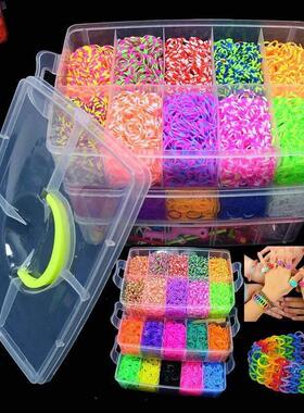 Rubber Loom Band Bracelet Kit Storage BoxColorful Beads Tool