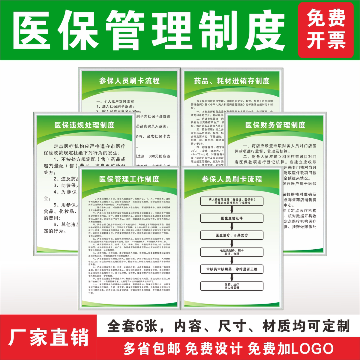 医保规章参保人员财务工作管理宣传栏定点药店管理药店销存制度牌