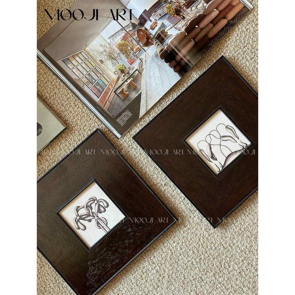 无印良品艺术-万物生长客厅组合装饰画中世纪壁龛艺术挂画高端卧