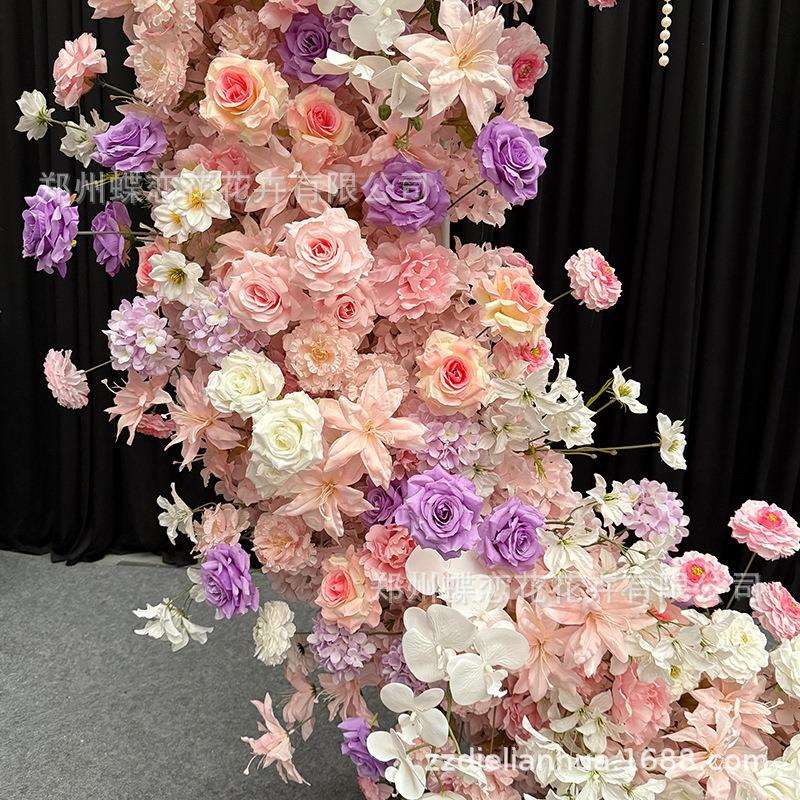婚庆舞台装饰仿真花艺月亮拱门求婚派对打卡橱窗背景装饰摄影道具