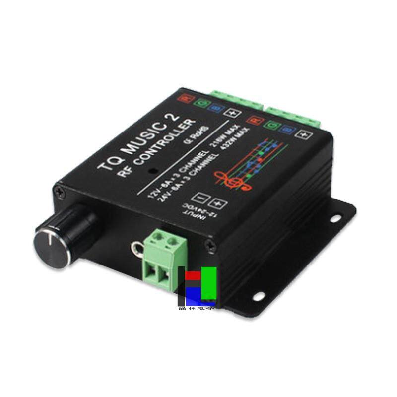 LED七彩灯带音乐控制器 RF射频触摸遥控调光器 12VRGB音频声控器
