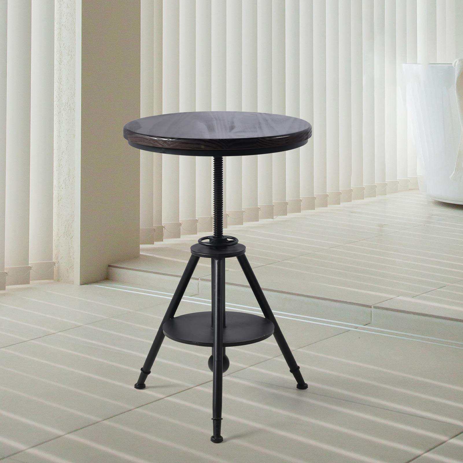 厂家直销复古工业风铁艺休闲吧桌椅奶茶店咖啡厅升降吧台桌圆形桌