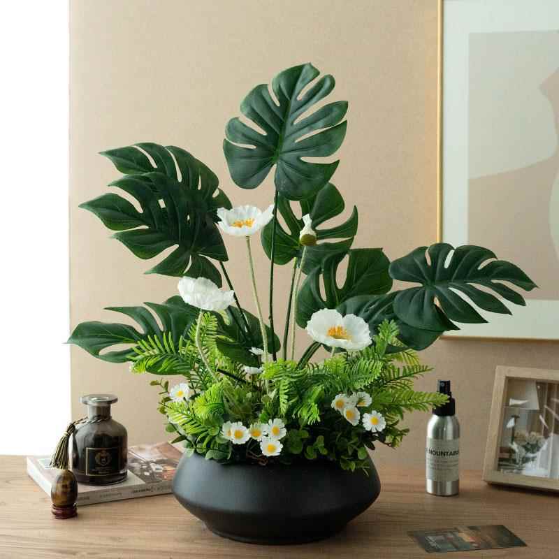 高品质仿真假绿面植高级感桌摆件客厅餐OTtv4Q桌电视柜玄花饰关装