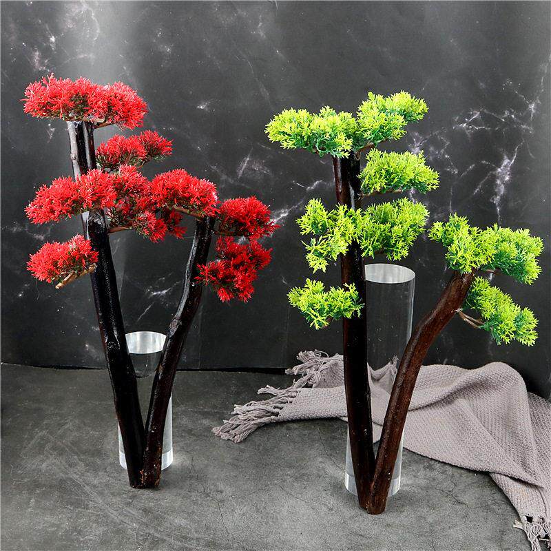 刺身摆盘装饰盘饰花草仿真松树迎客松意境菜海鲜姿造拼盘摆件日式