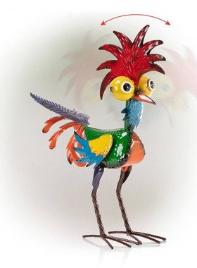 Metal Rooster Statue 感恩节新款花园公鸡雕像摆件户外装饰摆件