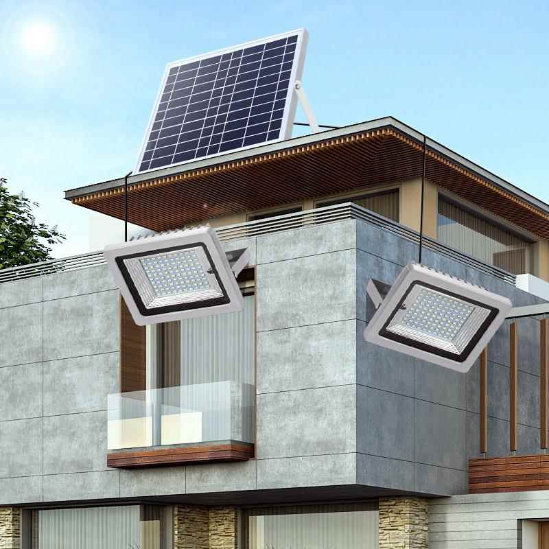 JZV遥控太阳能灯家用户外院新农LED投光灯超亮防水庭灯照明路村灯