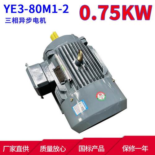 YE3系列马达三相异步电动机YE3-80M1-2 0.75KW 2极三相异步电机