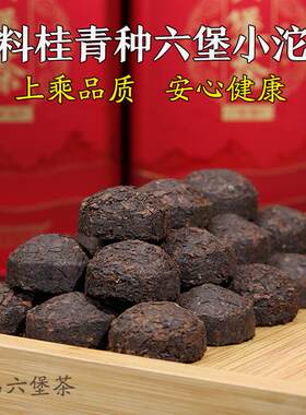 新疆包邮梧州老六堡茶老料桂青种小沱茶药香枣香回甘甜润甜糯米汤