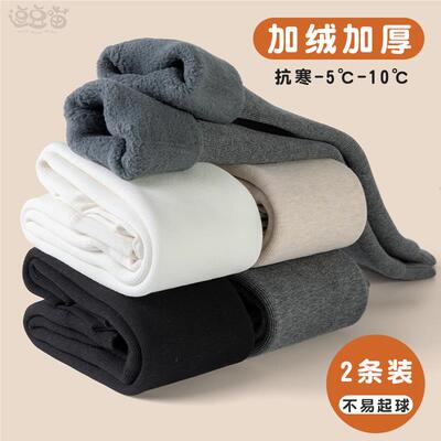 女童打底裤秋冬款加绒加厚儿童连裤袜黑色踩脚外穿一体宝宝连体袜