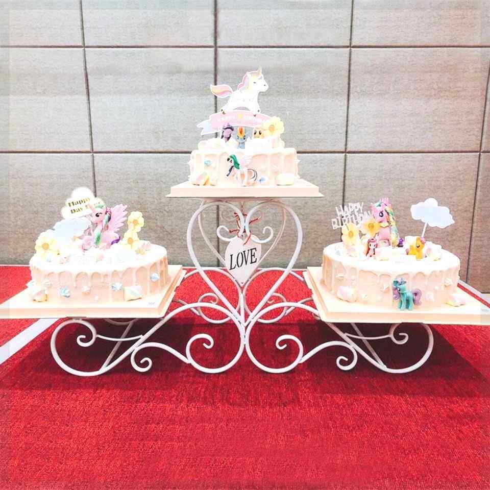 欧洲三层铁蛋糕架创意多层生日派对婚礼礼物点心托盘甜品展示架