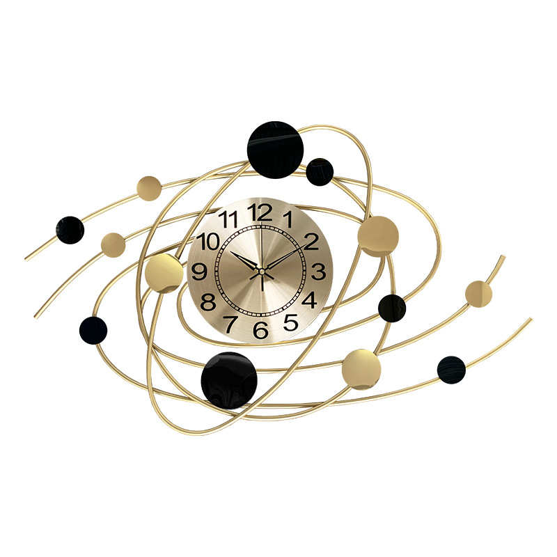 铁艺时钟客厅卧室行星钟表挂墙装饰现代免打孔挂钟壁钟批发