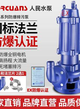 防爆潜水排污泵ex国标潜污泵380V三相矿厂加油站集水坑污水泵