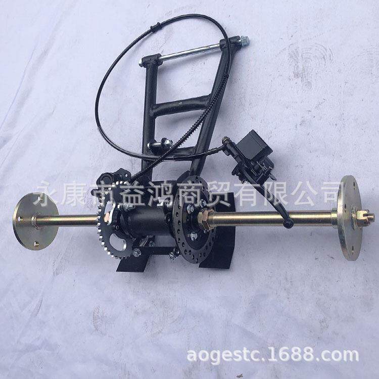两轮改三1轮卡丁配件加粗61-7UKR4CM后桥成 后叉后法兰总对角00轴