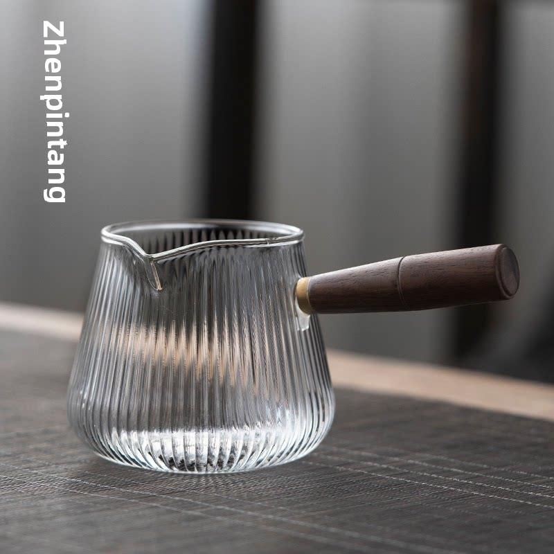 臻品堂 玻璃公道杯茶漏一体套装侧把倒茶公杯茶漏玻璃分茶器茶海