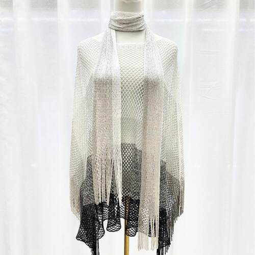Ladies' Autumn Three Season Tassel Knitted Gradient Hollow