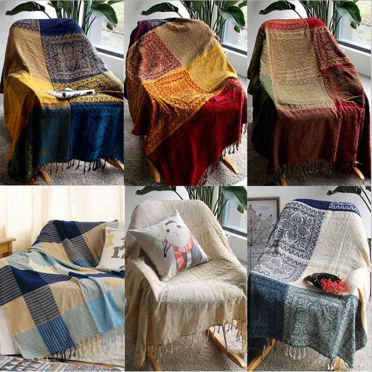 覆古式沙发巾北欧沙发布全盖纯色毯子单人网红沙发套沙发垫盖布罩