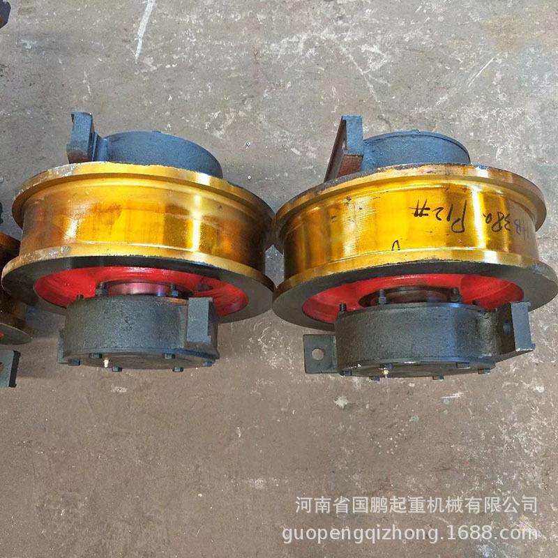 315x100mm双梁小车运行轮主被动单边无轮沿行车行走轮角箱重级轮