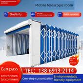 移动式 无尘打磨晾干房干湿两用喷漆房 伸缩房喷漆房电动大型轨道式