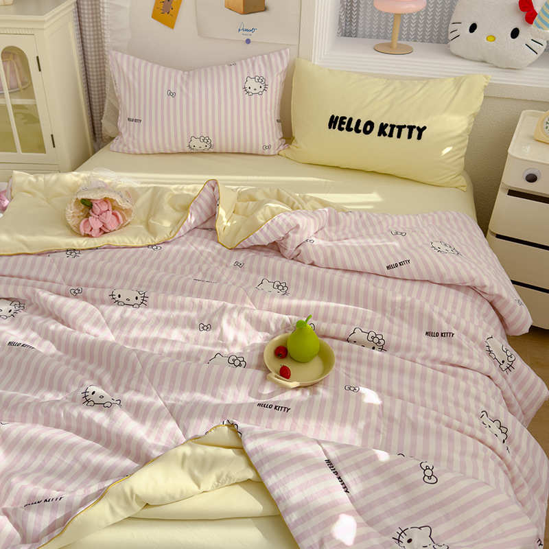 kitty批发被猫母婴被洗夏芯被纱机可水洗夏凉四件套双层级空调