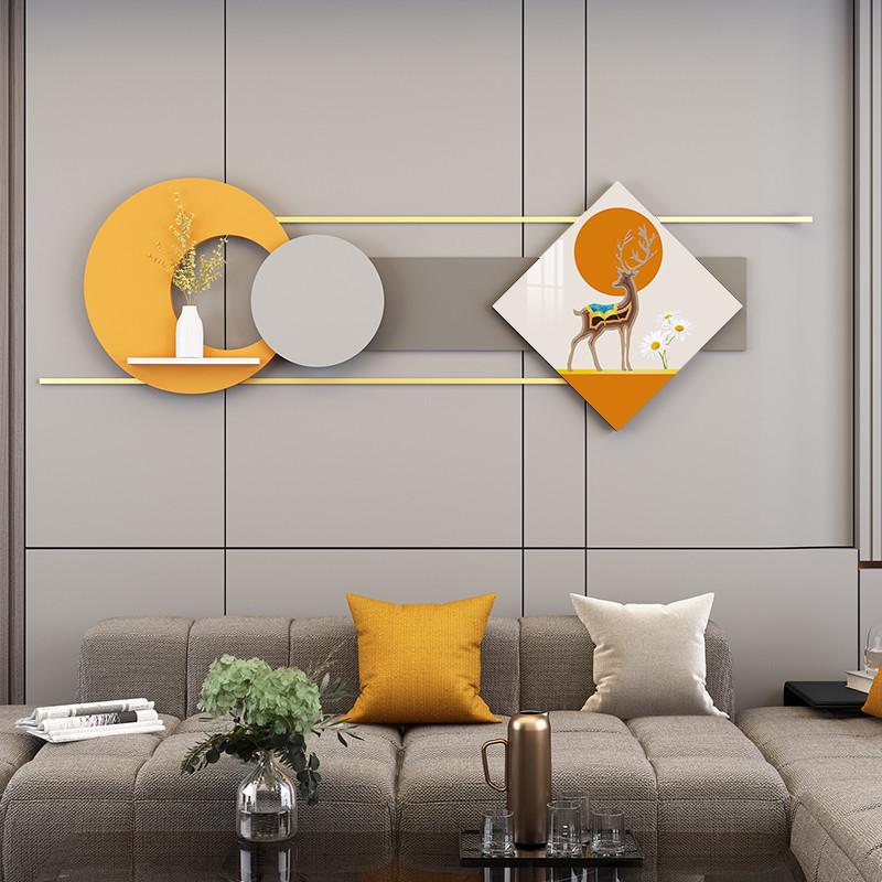 金属壁挂置立体瓷画创意餐厅墙面晶架装饰物组合装饰画壁饰