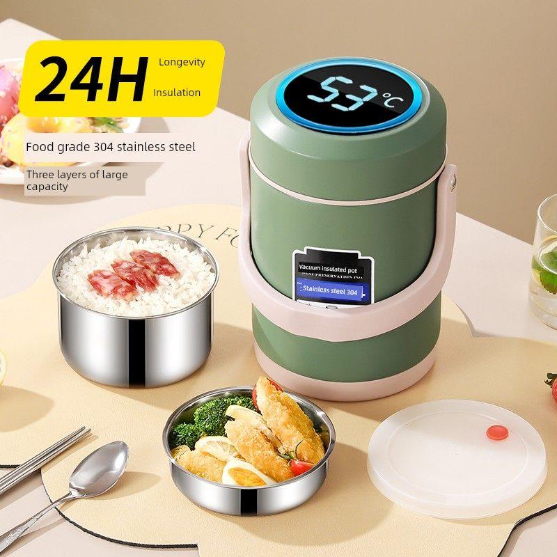 真空绝热饭盒,供上班族使用,两层或三层绝热饭盒,304不锈钢盒