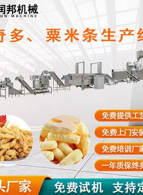 奇多粟米条玉米棒生产线油炸休闲食品加工设备旋转头挤压机
