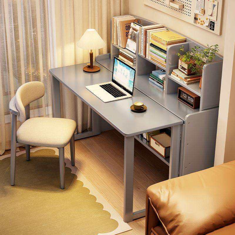 实木折叠书桌可伸缩电脑桌学生家用学习桌椅小户型卧室简易办公桌