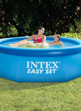 INTEX28110碟形家庭游泳池 圆形充气水池充气水池 244*76