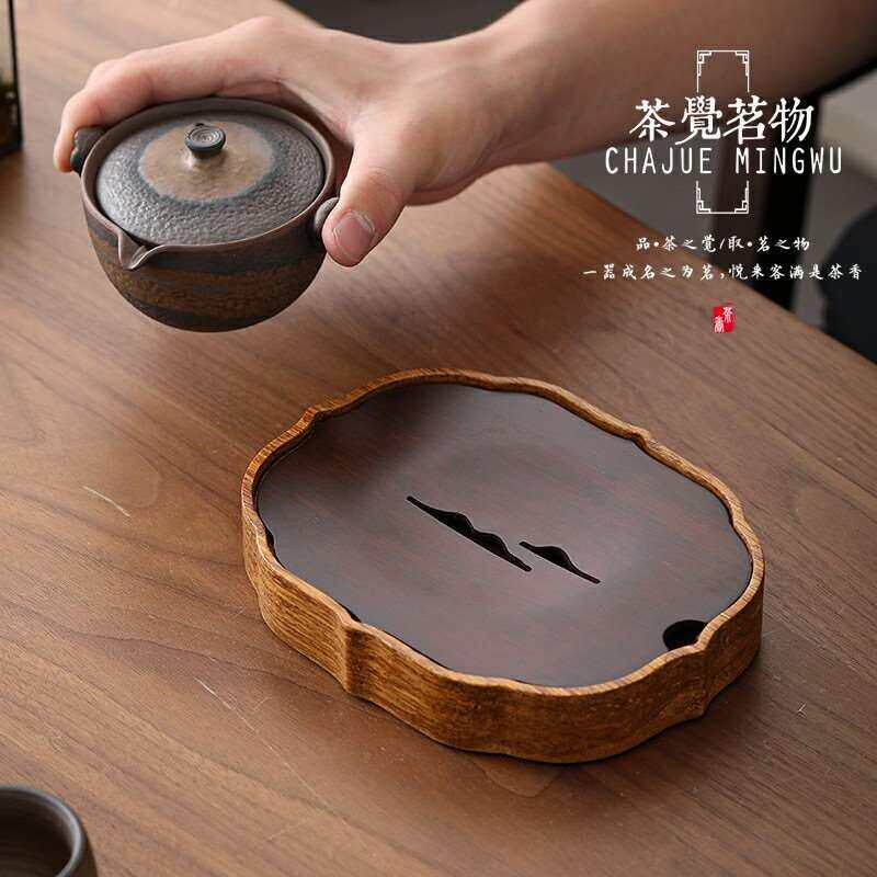 手工重竹壶承储水式干泡台家用竹制实木壶垫小号茶盘蓄水壶托