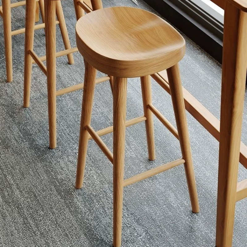 休闲阳台木色高脚窄酒吧现代吧台原小家用吧台实木桌椅桌