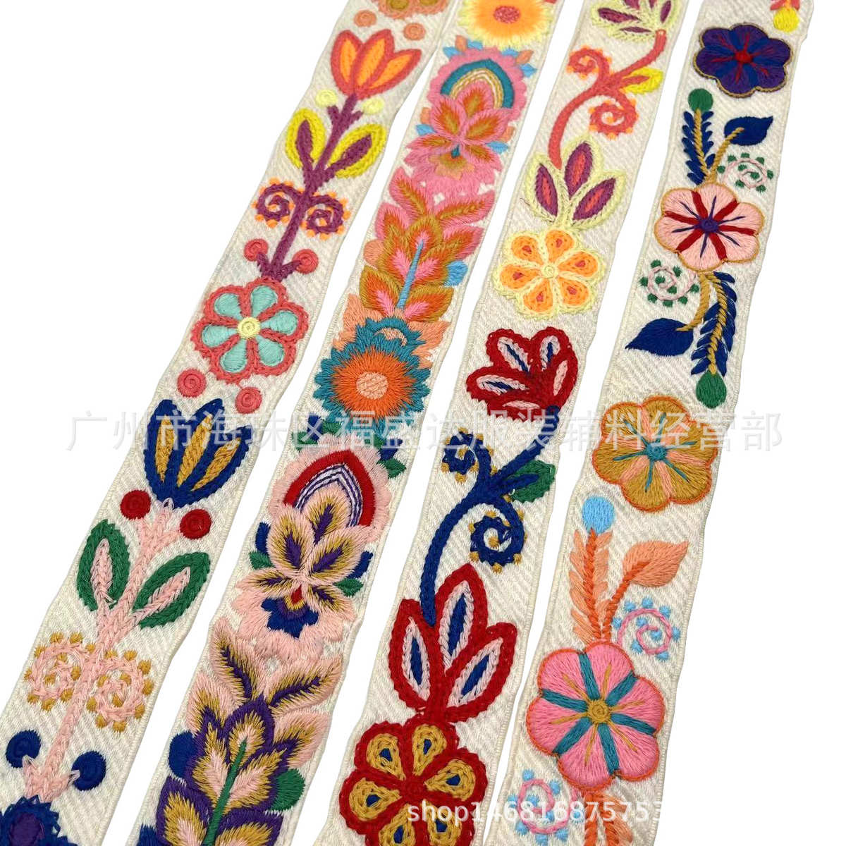 热款仿手绣条码花边 中国风服饰箱包装饰辅料 多色提花织带批发