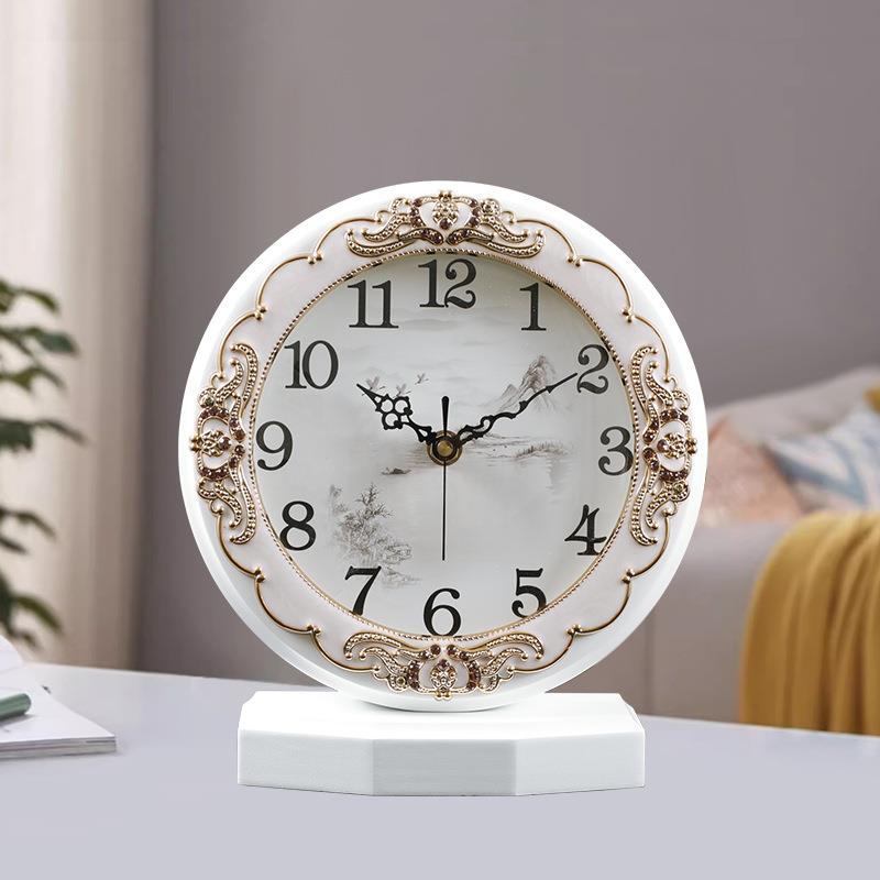 2025新款简客约厅桌面座钟台钟家用卧室静296钟表创意音式摆件美