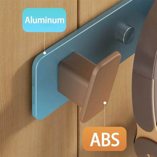 Coat Hook Wall Rack Hanger - Black Coat Rack with 5 Hooks Wa