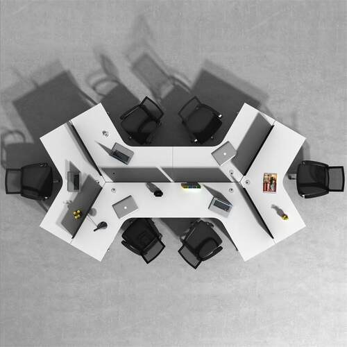 6人位屏风隔断卡位办公家具简约现代职员桌办公桌3员工桌椅组合