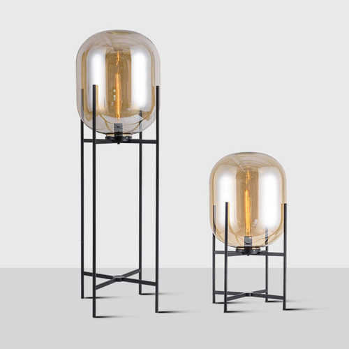 后现代玻璃台灯客厅卧室床头简约创意台灯冬瓜玻璃led落地灯台灯