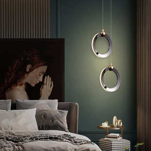 网红床头吊灯长线2023年新款北欧后现代卧室客厅沙发背景墙装饰灯