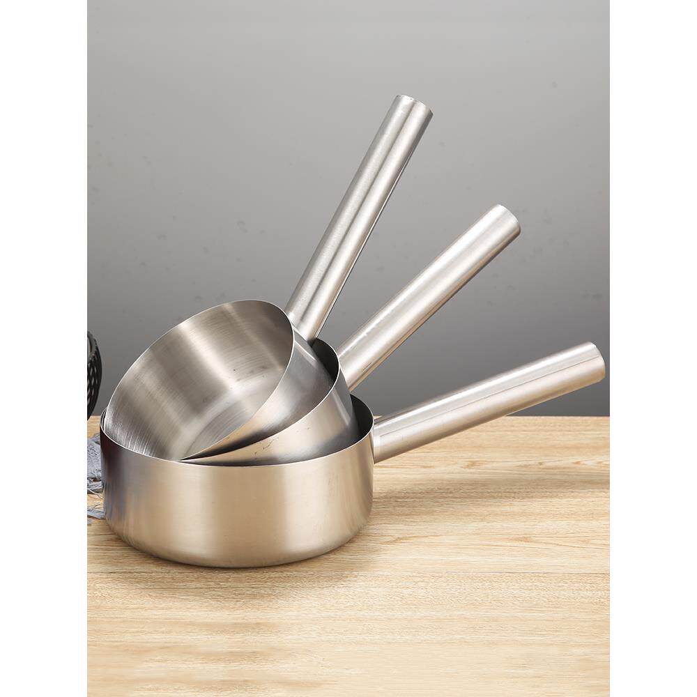 不锈钢水舀子加厚水勺平底厨房勺水壳家用大汤勺小锅舀水瓢短长柄