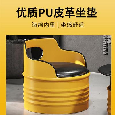 办公室沙发茶几组合网红接待桌椅健身房休息区工业风油桶卡座沙发