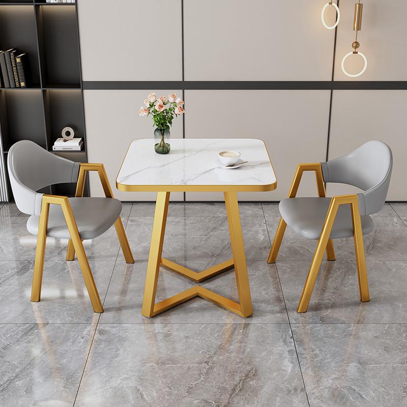 休闲洽谈接待桌椅组合售楼部奶茶店简约现代小户型阳台小方桌家用