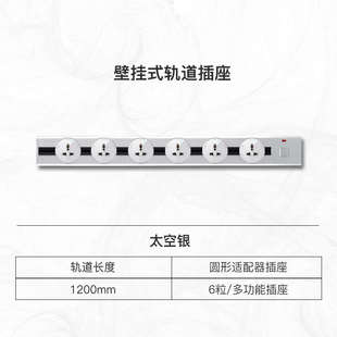美式无线移动轨道15A插座壁挂台湾110V电源插座USB+Typec快充家用