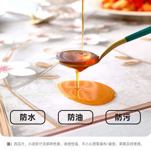 2024新款桌布防水防油防烫免洗轻奢感网红长方形餐桌布茶几布恒钻