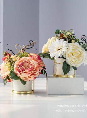 轻奢装饰品家居饰品摆设装饰客厅茶几摆花前台电视柜假花摆件