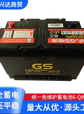 GS免维护蓄电池6-QW-5412v54ah汽车专用蓄电池电瓶