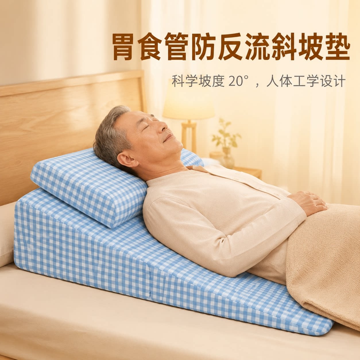 胃食管防反流斜坡垫防反酸枕头靠垫老人胃食管孕妇护理三角枕靠垫