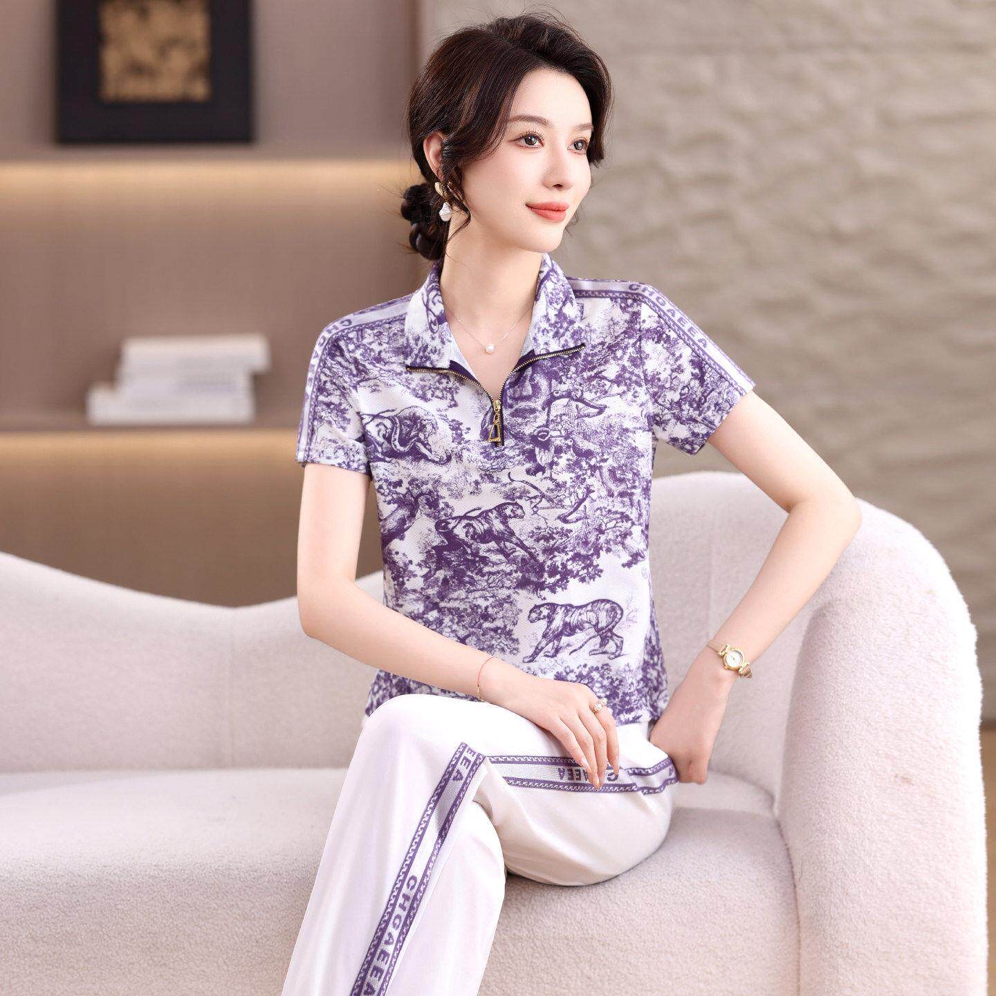 休闲运动服套装女2026年新款小个子休闲时尚半拉链宽松跑步两件套