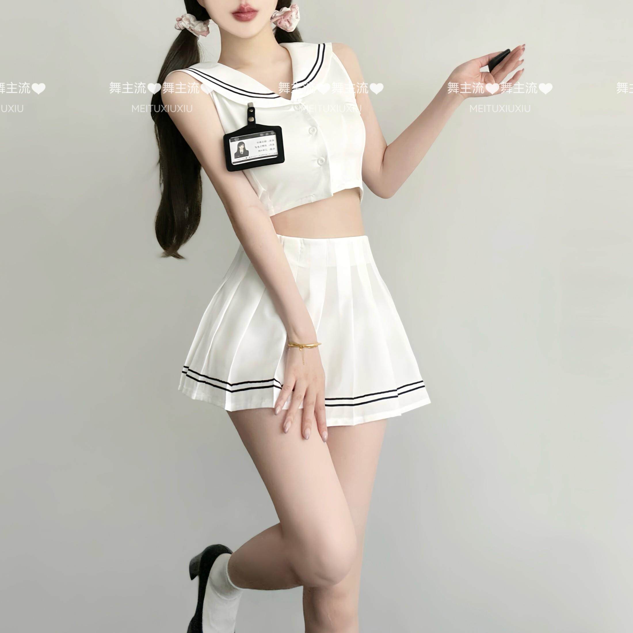 新品ds演出服gogo爵士舞套装酒吧DJ领舞台女团学园百褶裙辣妹jk服