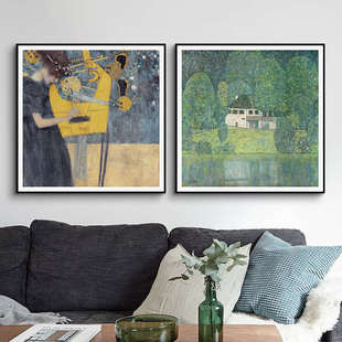 克里姆特艺术画餐厅装饰画酒店客厅卧室壁画沙发后面的挂画批发